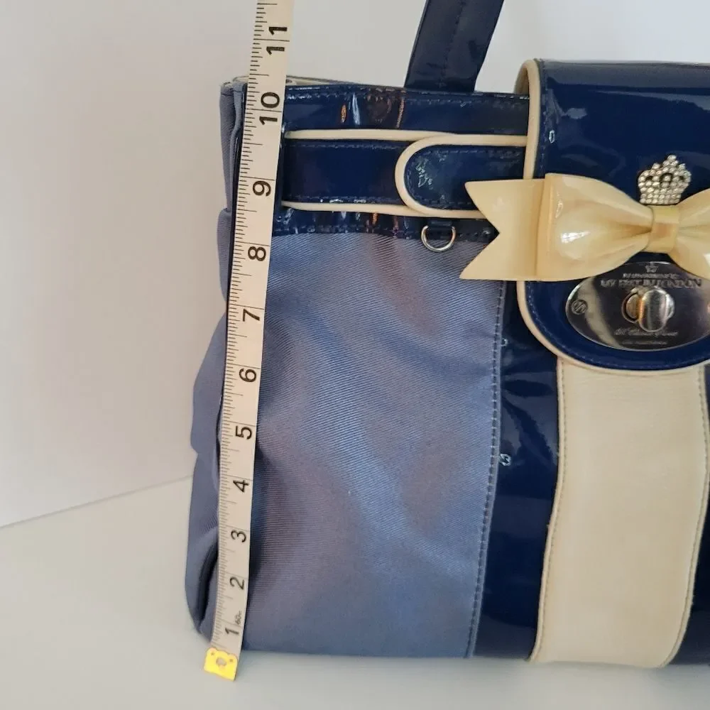 My Flat In London Ashby Small Handheld Blue Satchel
